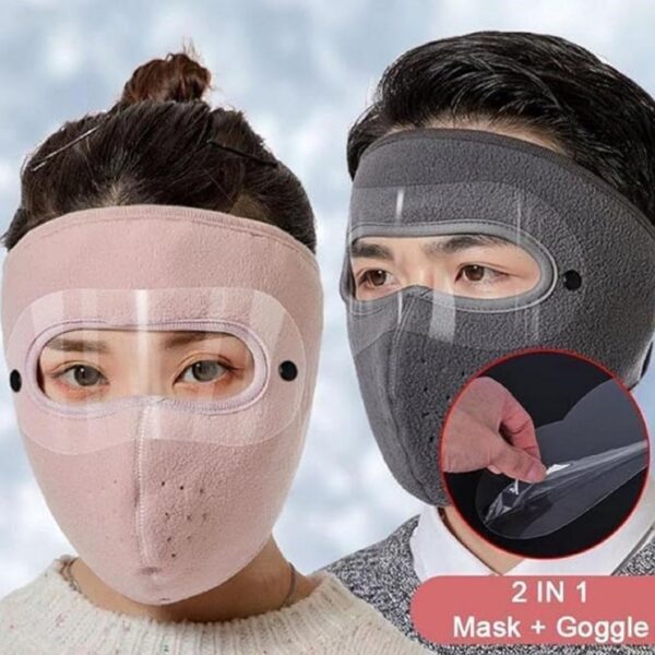 Full Face Mask Windproof And Sun Protection Warm Eye Protection Screen Goggles Cycling And Bike Mask For Women And Men (Black, Pack Of 1)