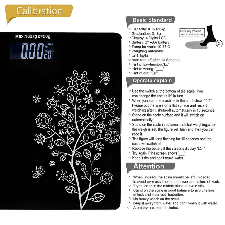Digital Body Weight Bathroom Scale | Flower Design LCD Weighing Machine Online | Sanivari