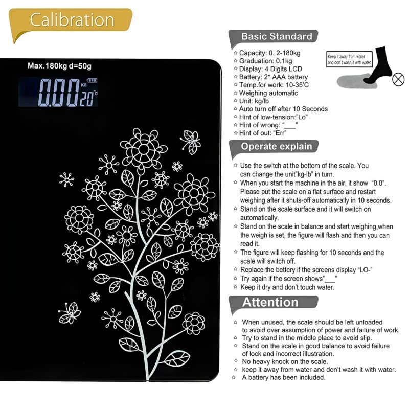 Digital Body Weight Bathroom Scale | Flower Design LCD Weighing Machine Online | Sanivari