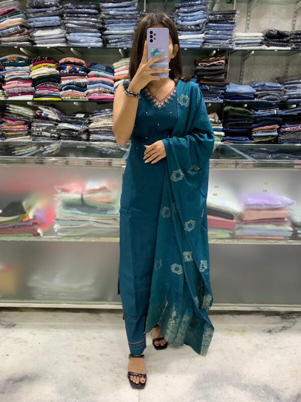 STRAIGHT KURTI WITH PANT & DUPATTA SET | Sanivari