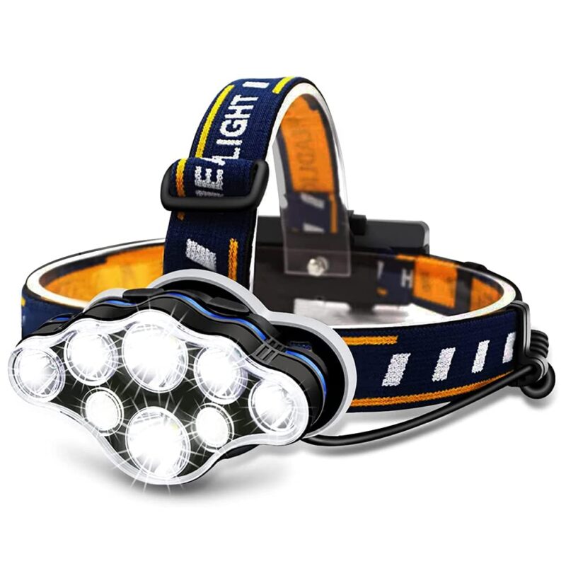 8 LED Headlamp Flashlight 18000 Lumen 8 Modes