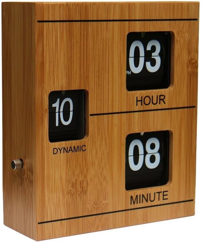 WOODEN BAMBOO RETRO CLOCK