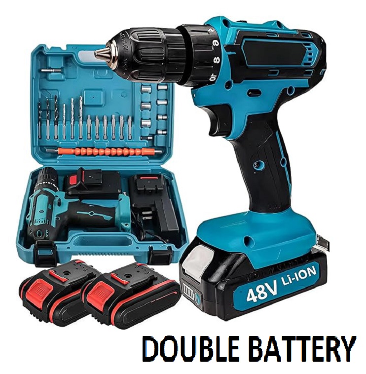 CORDLESS DRILL SET (DOUBLE BATTERY)