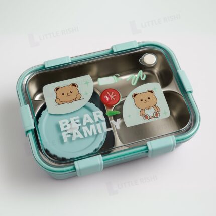 BEAR FAMILY STAINLESS STEEL LUNCH BOX