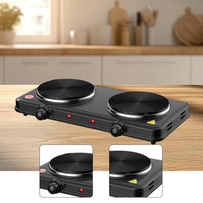 2 Burner Electric Hot Plate Stove – Double Electric Cooking Plate with Adjustable Temperature Control | Sanivari