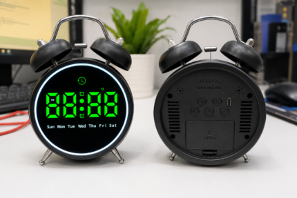 TWIN BELL LED CLOCK - features