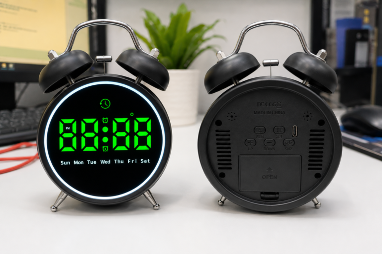 TWIN BELL LED CLOCK - features