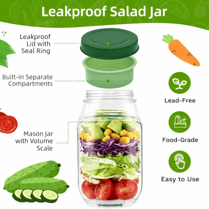 Salad Jar Container - product details