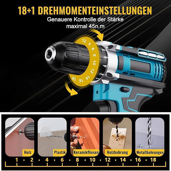 CORDLESS DRILL SET DOUBLE - dimensions and specifications