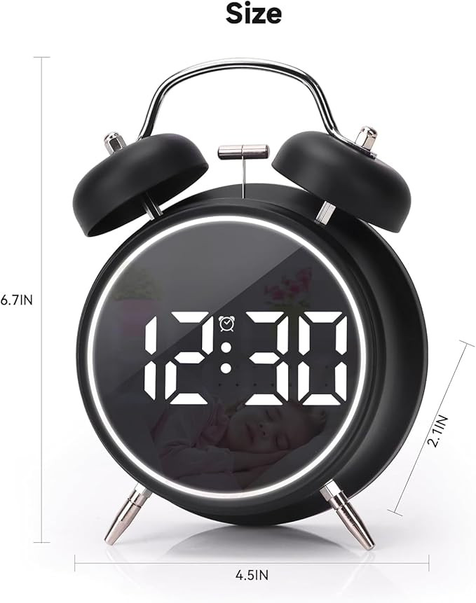 TWIN BELL LED CLOCK - usage example