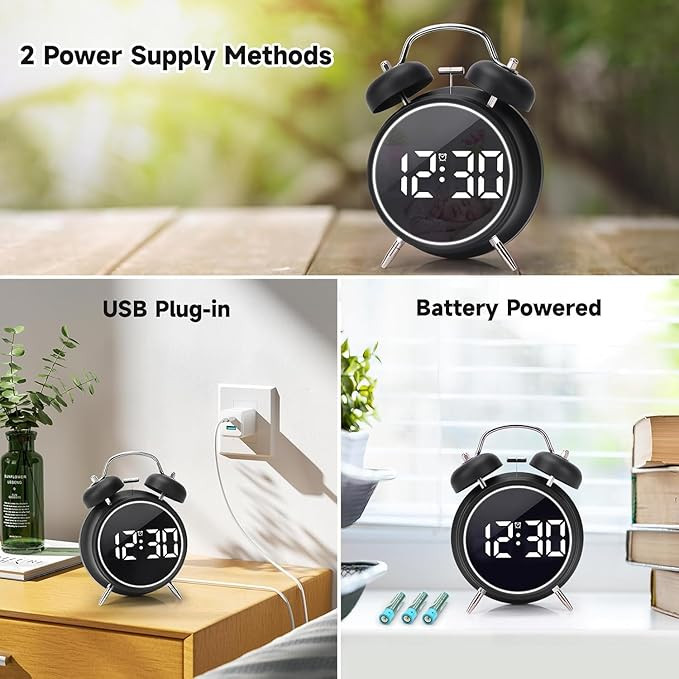 TWIN BELL LED CLOCK - gallery image 8