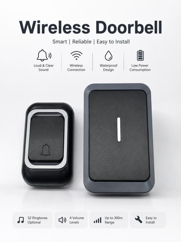 WIRLESS DOOR BELL GREY - features